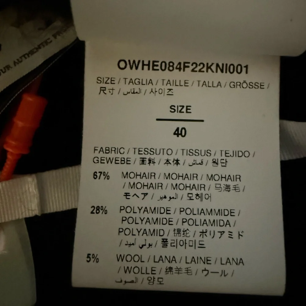 Off-White Mohair Helvetica Logo Sweater